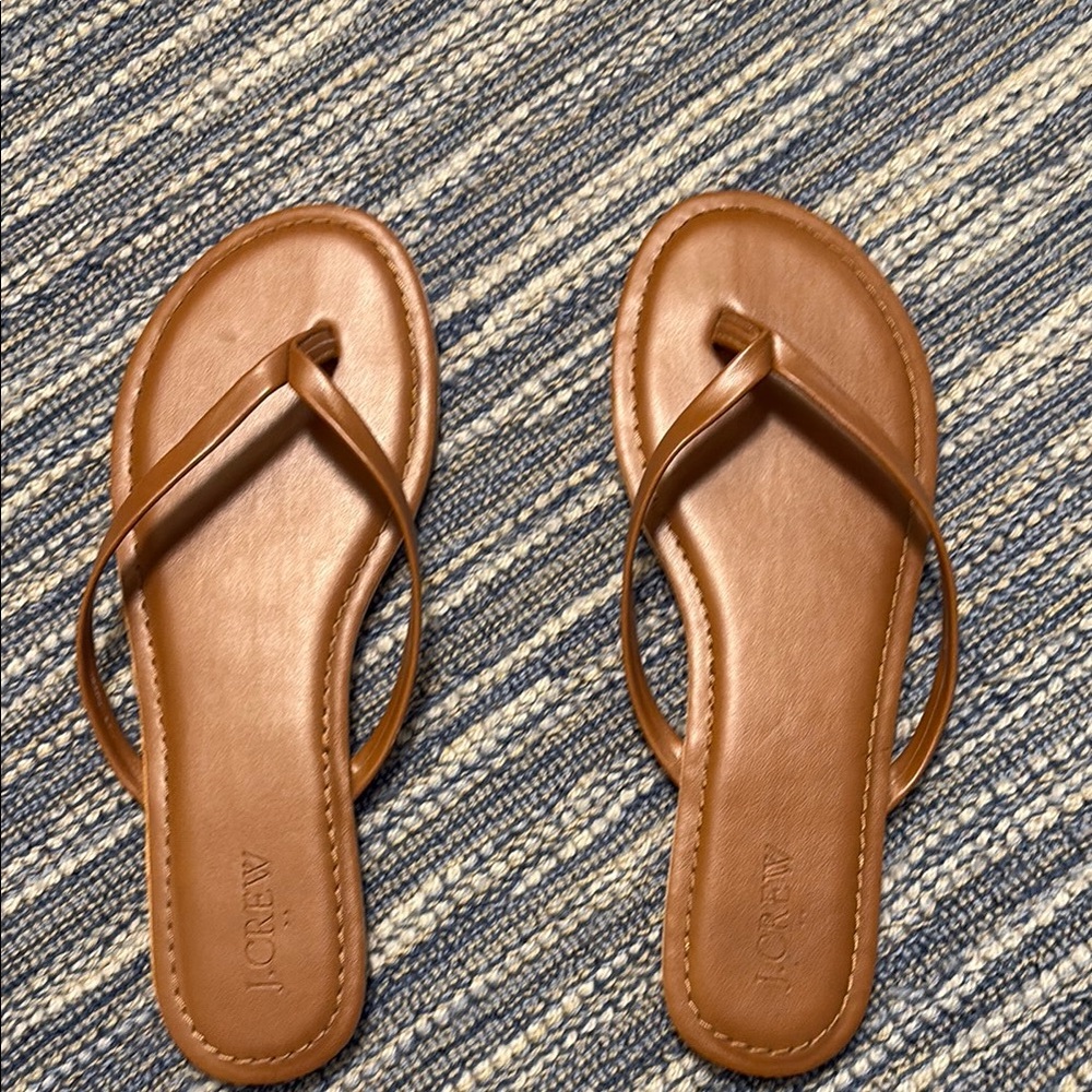 J. Crew brown flip flops